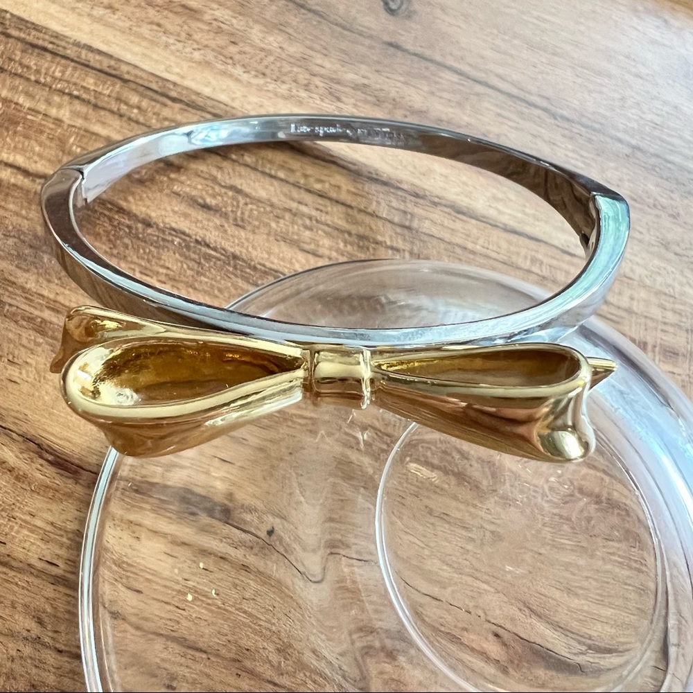 KATE SPADE LOVE NOTES SILVE AND GOLD BANGLE BRACELET